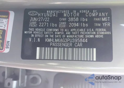 2023 Hyundai Elantra Sel from USA, damaged, VIN KMHLM4AG3PU395844